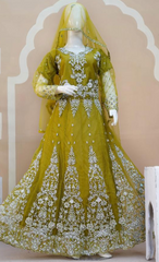 Kharbuza 2 Lehnga Choli – Olive Bloom
